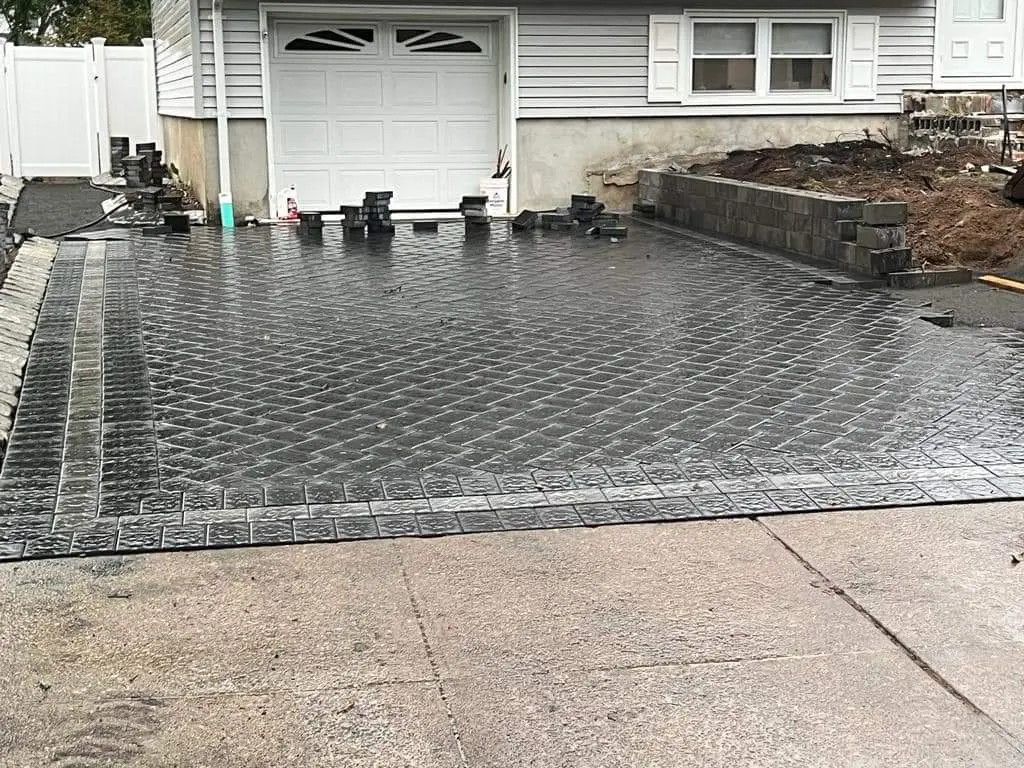 New paved residential driveway