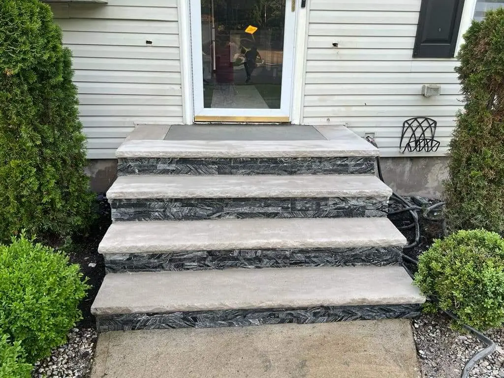 New stone entrance steps