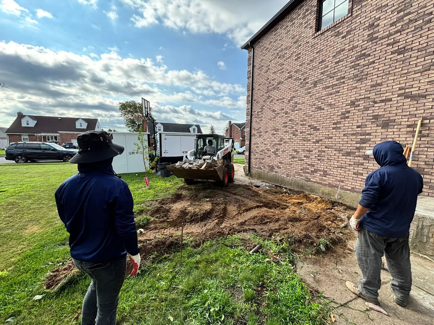 Brick facade restoration work on a New York property
